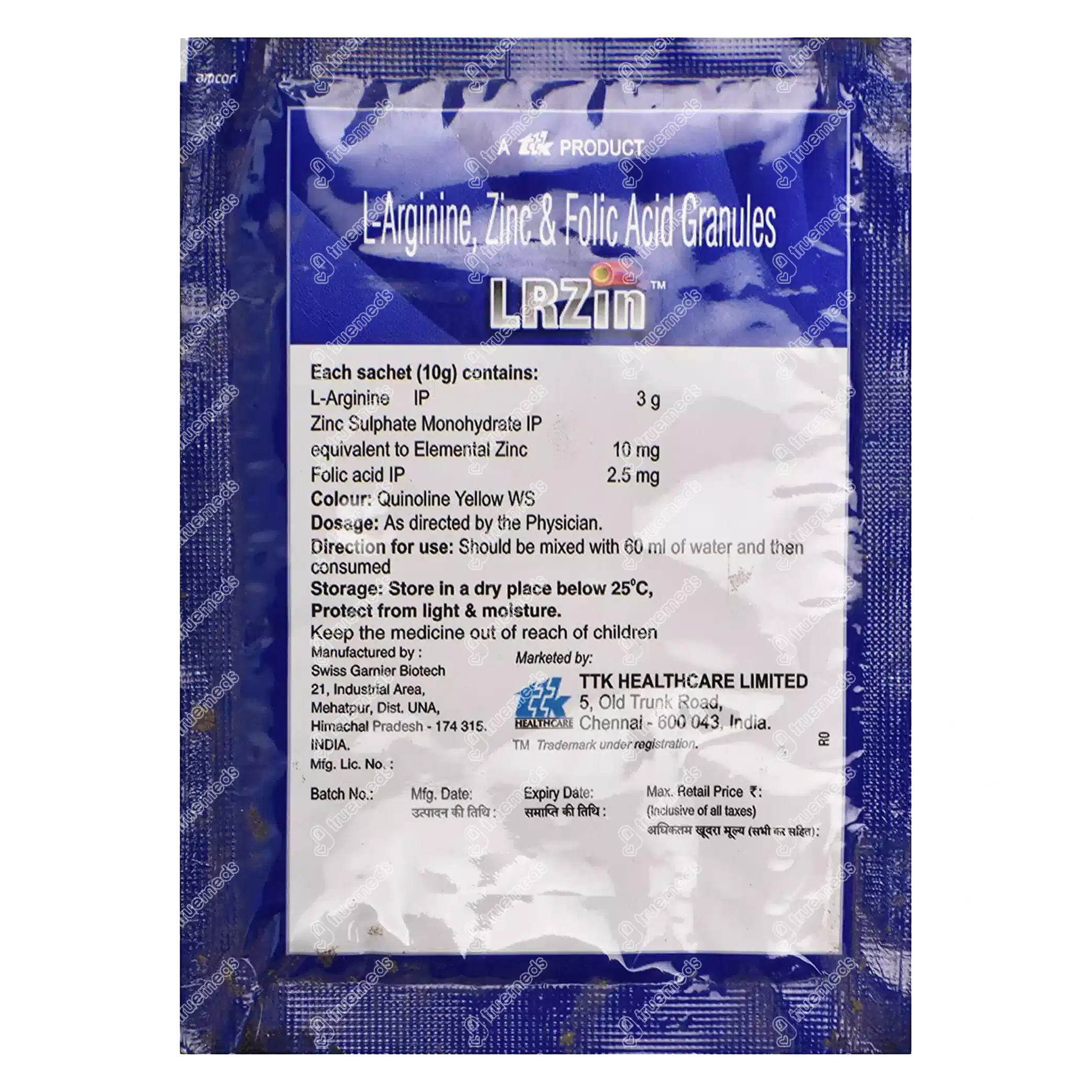 Lrzin Lemony Orange Flavour Sugar Free Granules 10gm