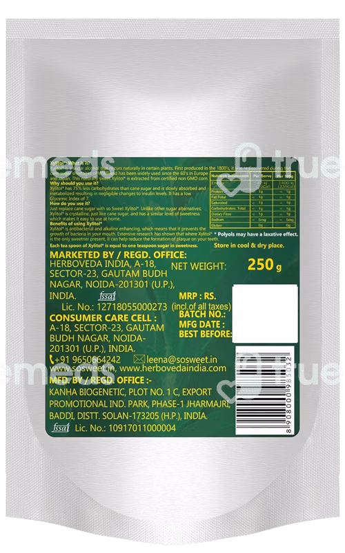 So Sweet Xylitol Natural Sweetener 250gm