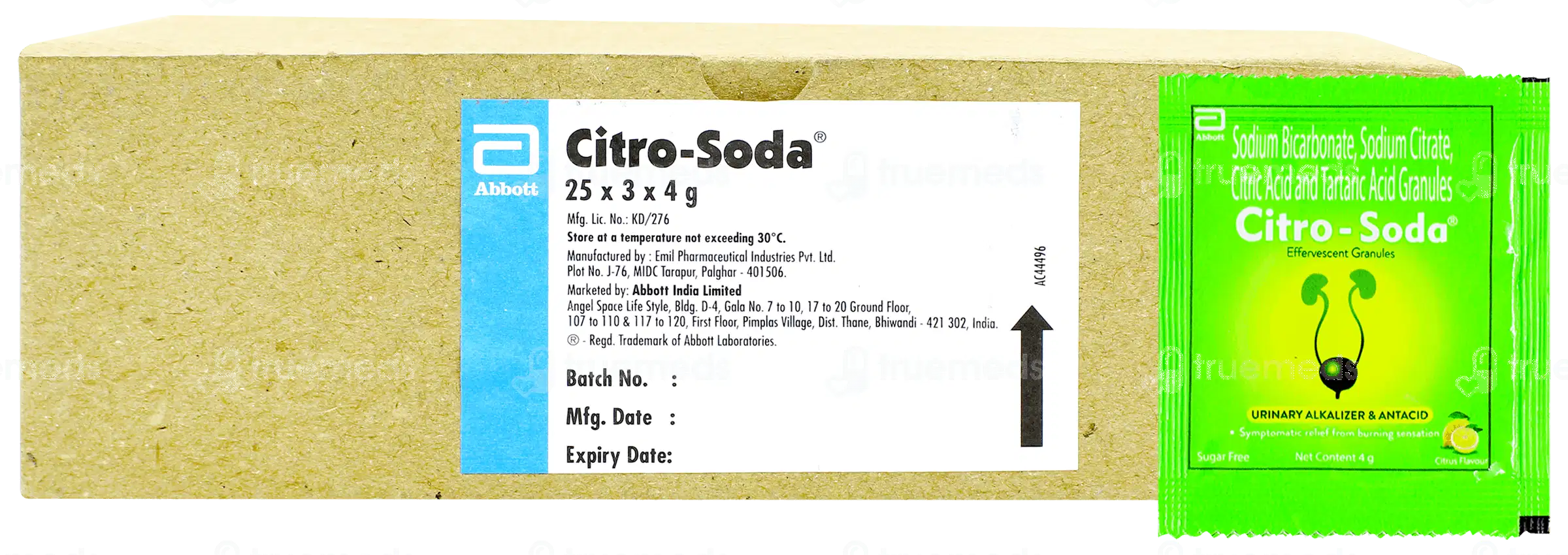 Alkazip Soda Lemon Flavour Sugar Free Effervescent Granules 4gm