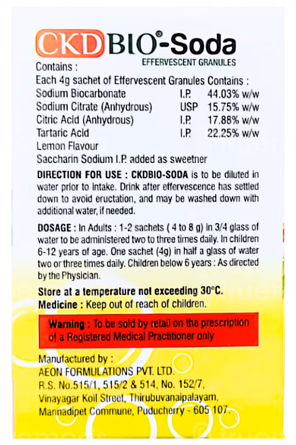 Ckd Bio Soda Citrus Flavour Effervescent Granules 4gm
