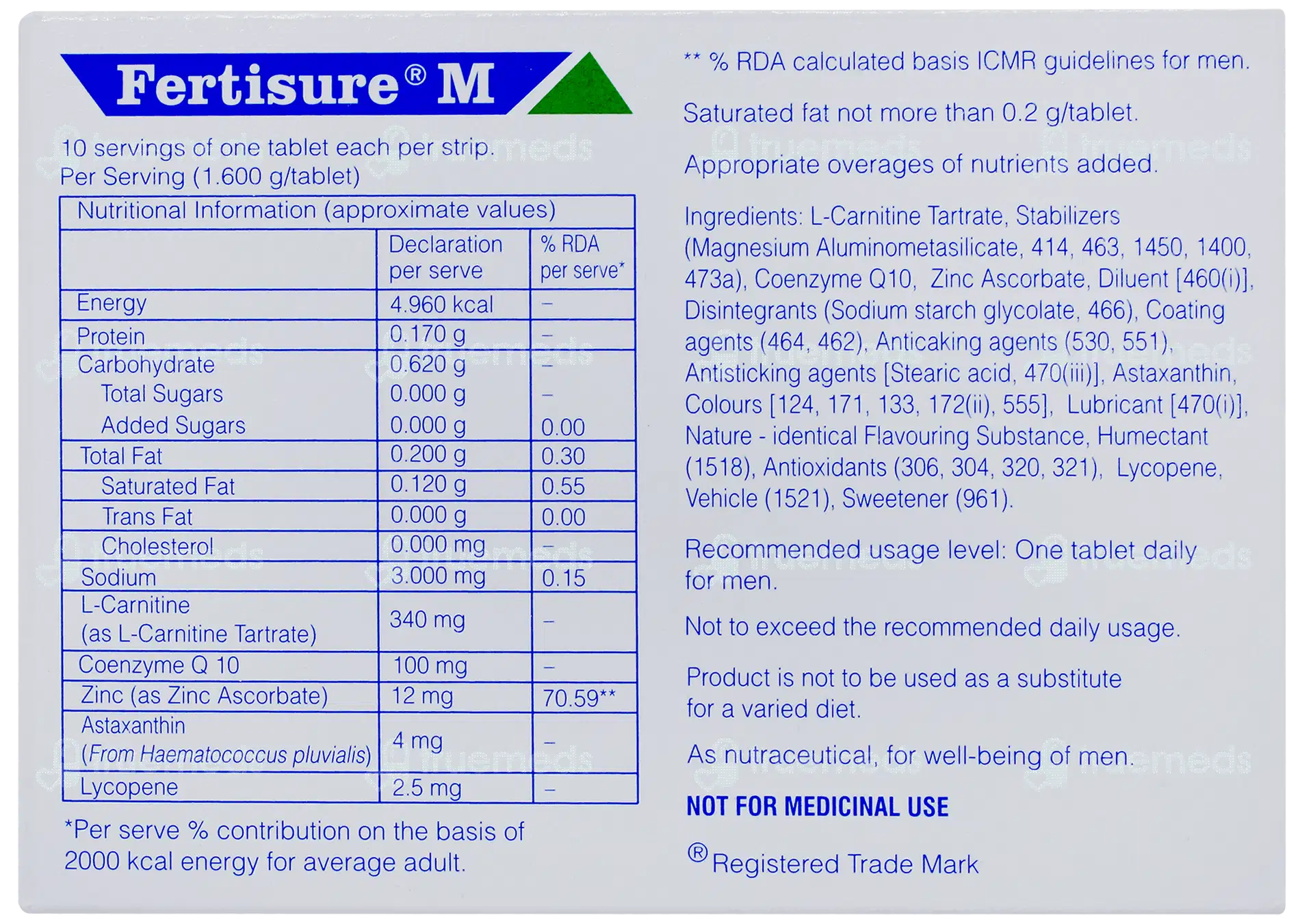 Edrive Mx Sugar Free 10gm Pack Of 10 Sachets