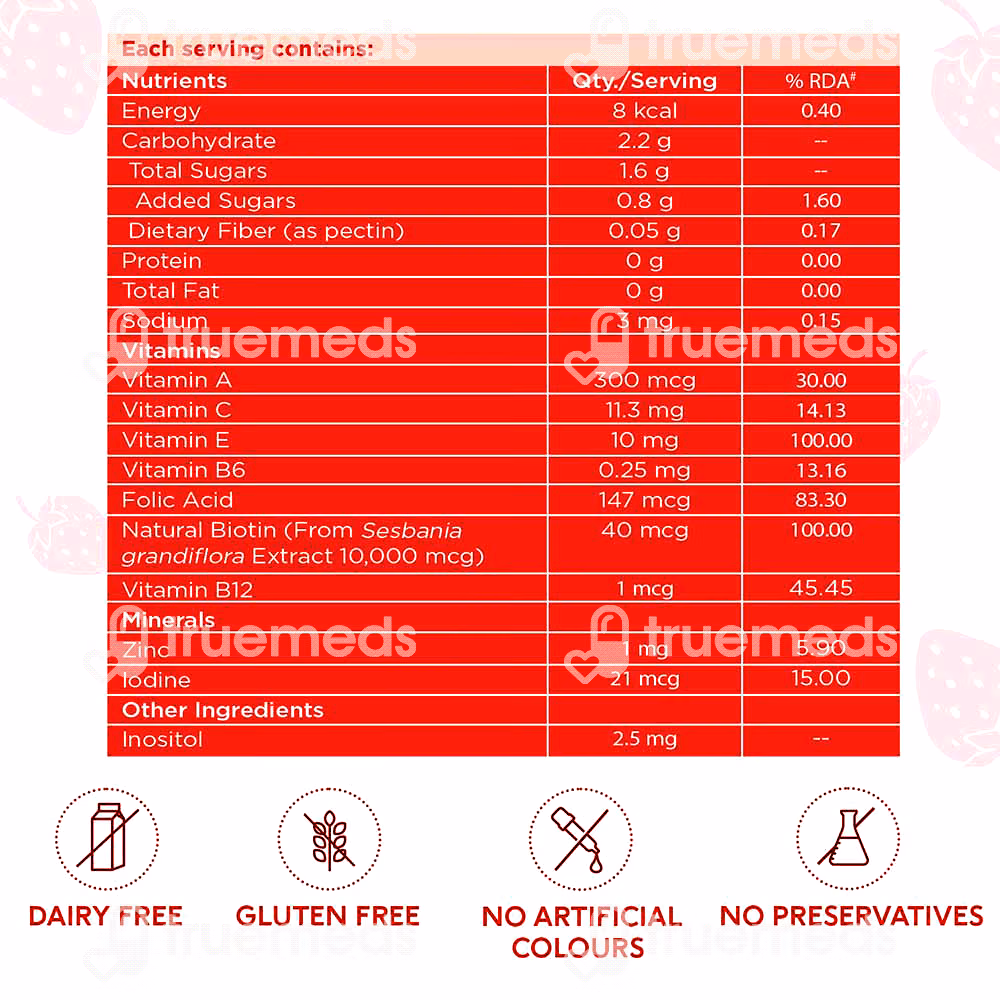 Healthkart Hk Vitals Biotin Strawberry Flavour Gummies 30