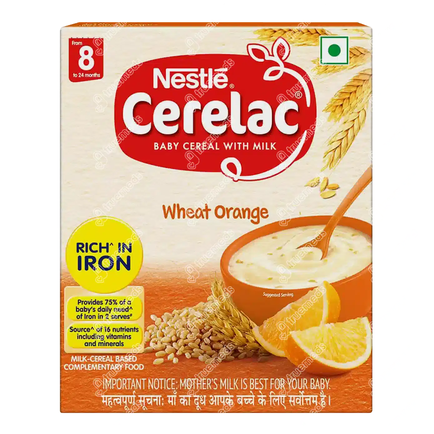 Nestle Cerelac Wheat Orange From 8 To 24 Months Baby Cereal 300gm