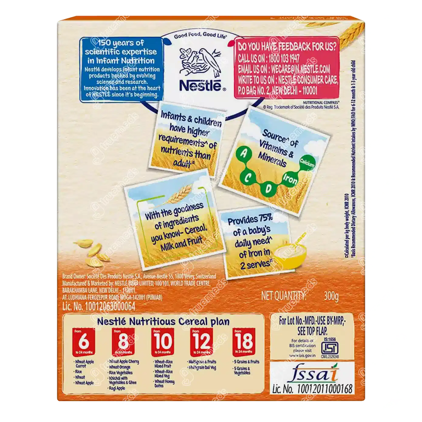 Nestle Cerelac Wheat Orange From 8 To 24 Months Baby Cereal 300gm