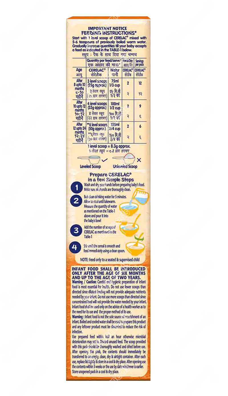 Nestle Cerelac Wheat Orange From 8 To 24 Months Baby Cereal 300gm