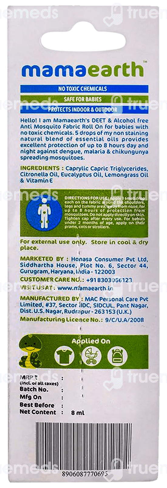 Mamaearth Anti Mosquito Fabric Roll On 8ml