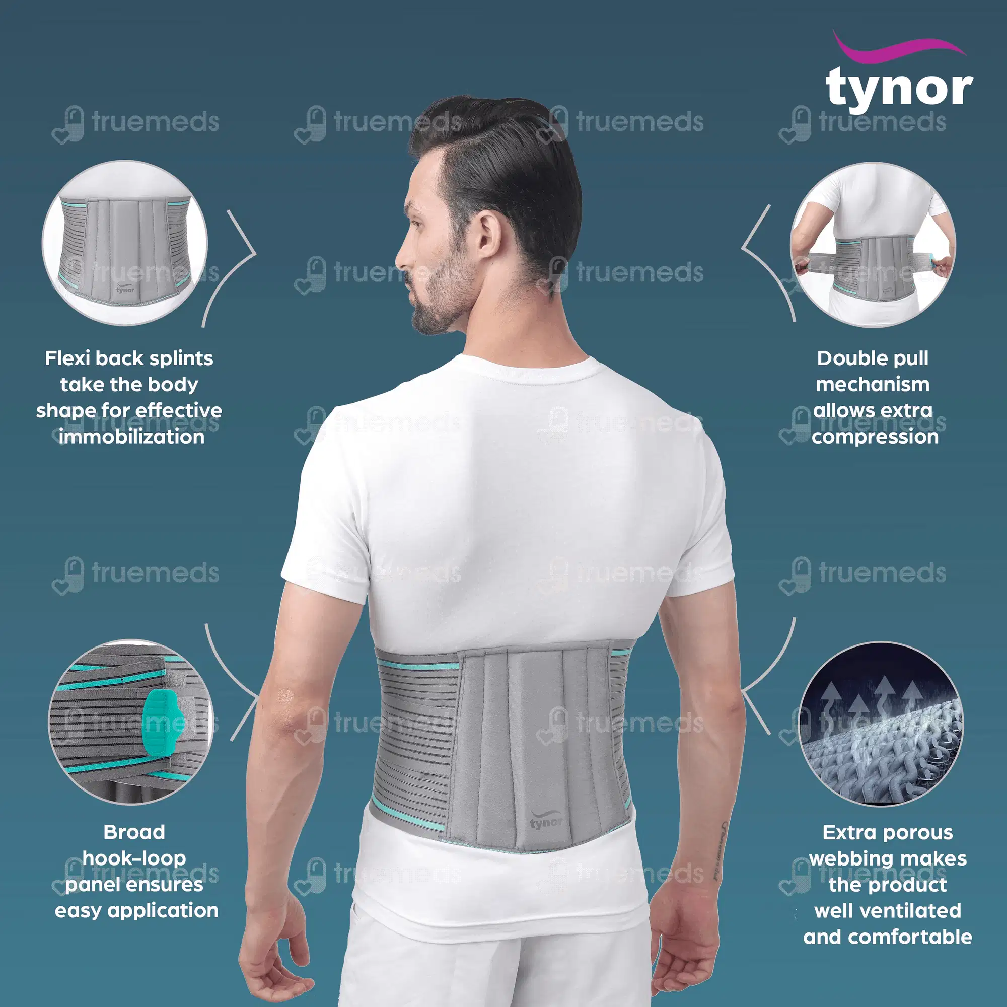 Tynor Lumbo Sacral Belt Grey Small 1 3 Tynor Lumbo Sacral Belt Grey Small 1