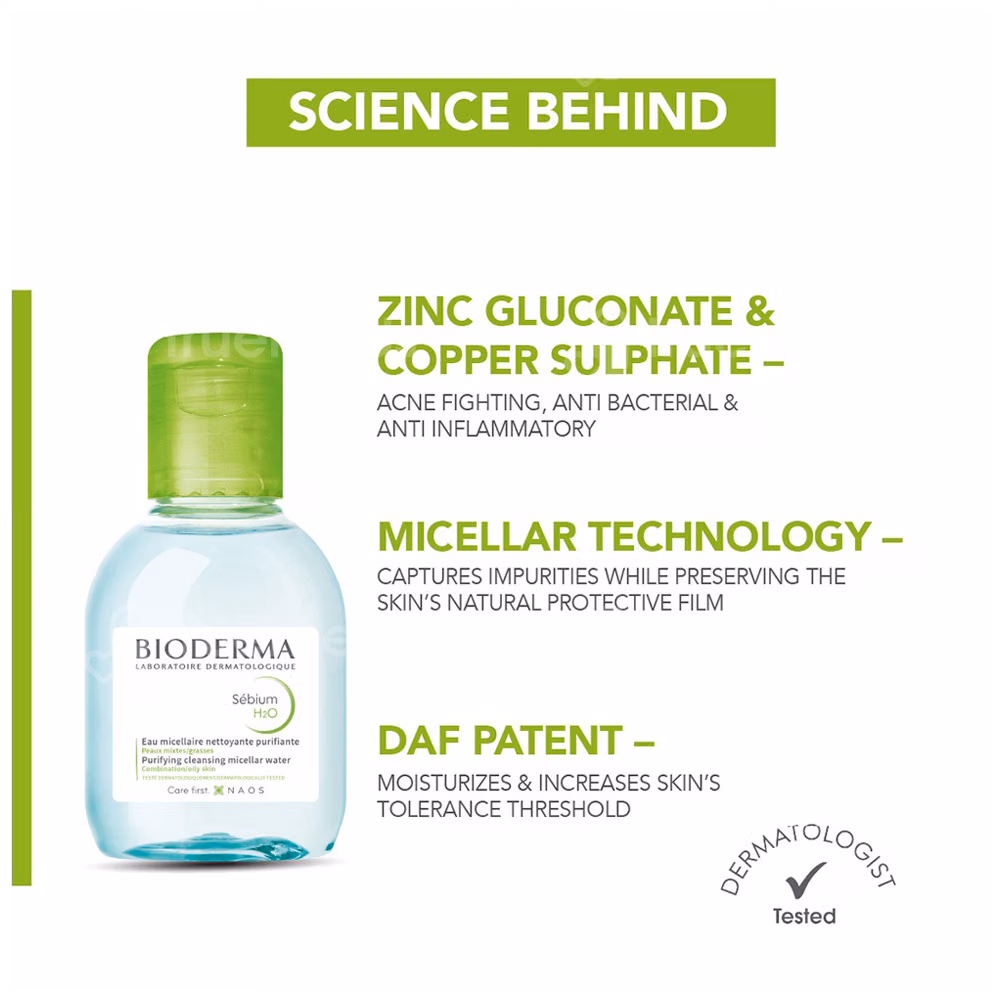 Bioderma Sebium H2o Purifying Cleansing Micellar Water 100ml