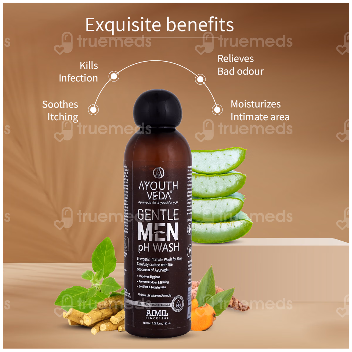 Ayouthveda Gentle Men Ph Wash 180ml 4 Ayouthveda Gentle Men Ph Wash 180ml