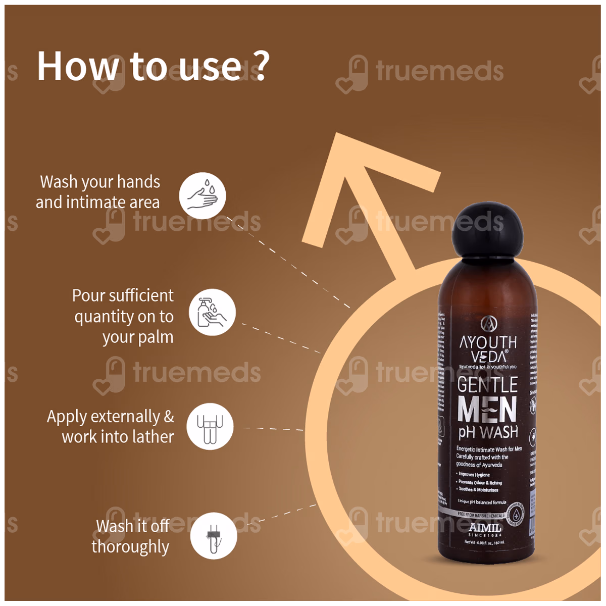 Ayouthveda Gentle Men Ph Wash 180ml 6 Ayouthveda Gentle Men Ph Wash 180ml