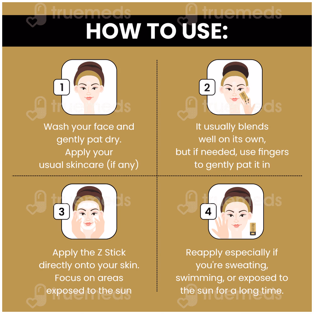 Z Stick Spf 50+ Pa+++ Hybrid Sunscreen Stick 20gm 6 Z Stick Spf 50+ Pa+++ Hybrid Sunscreen Stick 20gm
