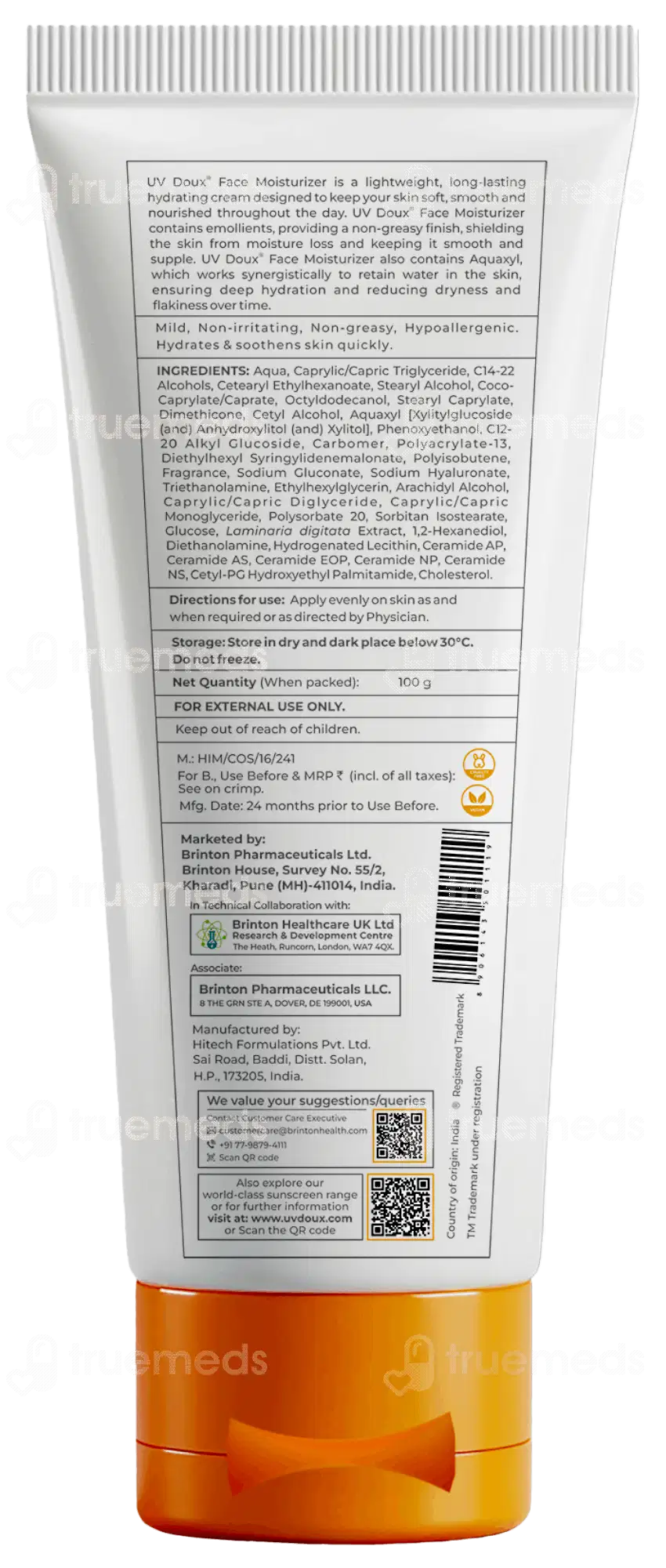 Brinton Uv Doux Face Moisturizer 100gm