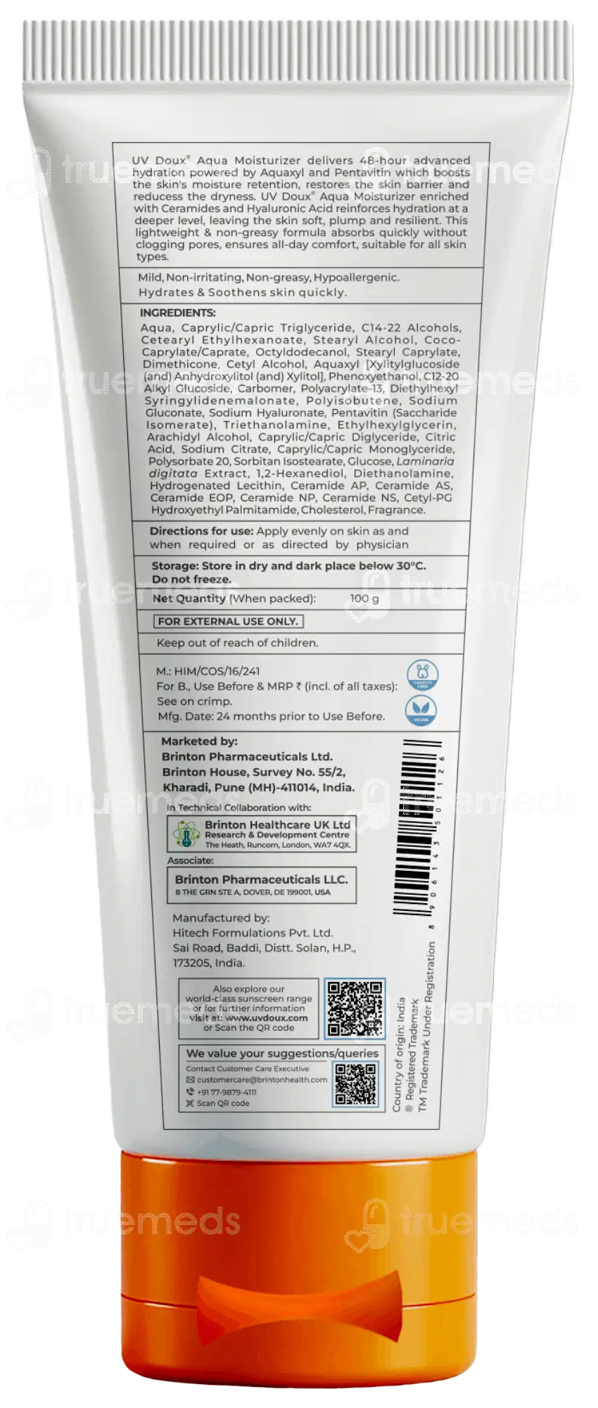 Brinton Uv Doux Aqua Moisturizer 100gm