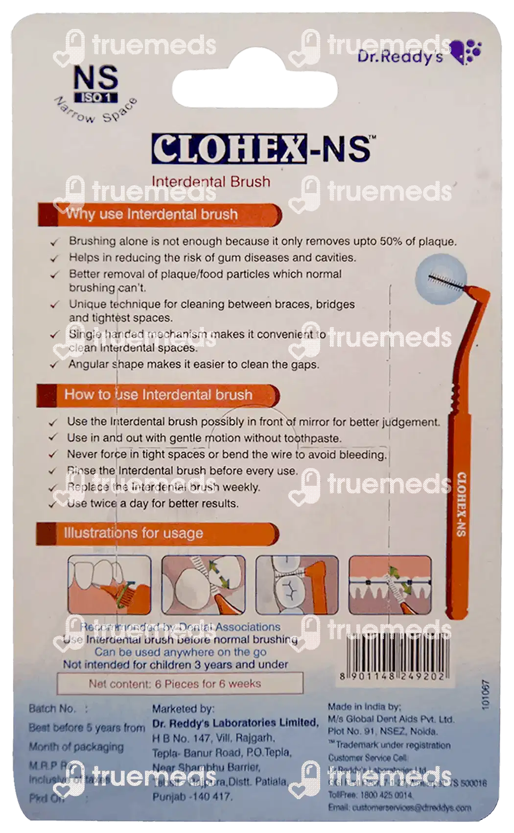Dr Reddys Clohex Ns Interdental Brush 6