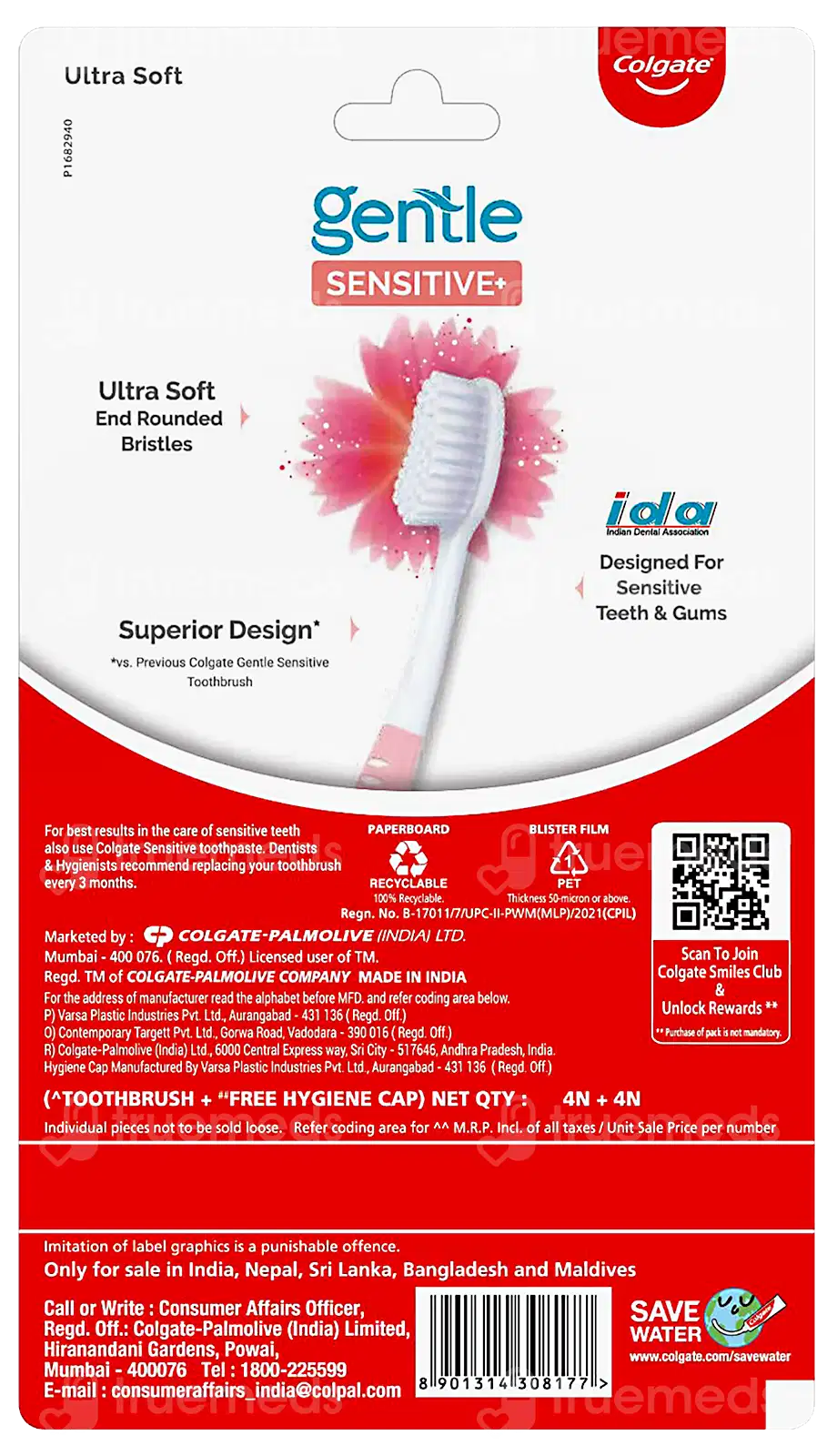 Colgate Gentle Sensitive Ultrasoft Toothbrush Pack Of 4