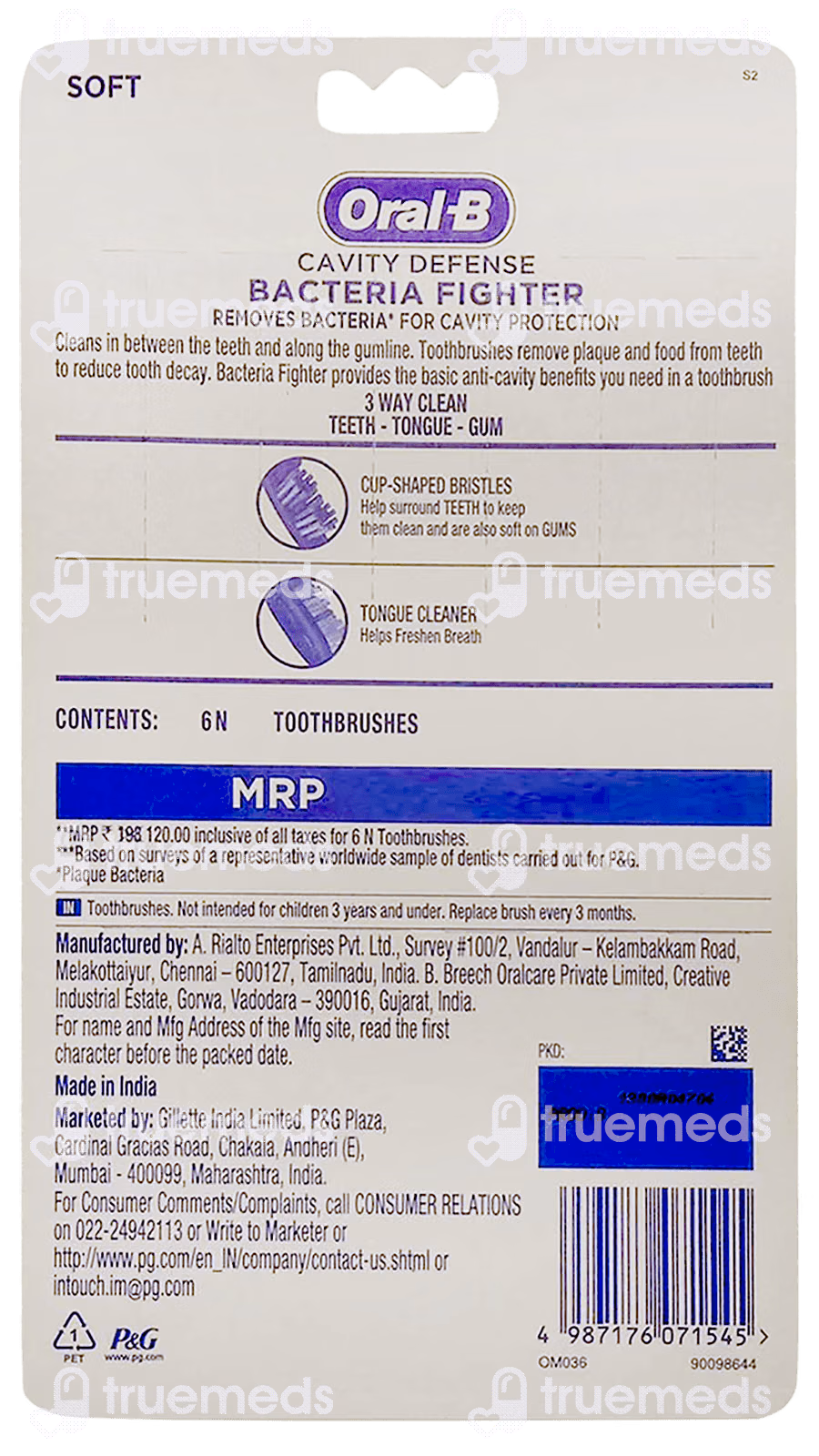 Oral B Cavity Defense Bacteria Fighter Soft Toothbrushes 6