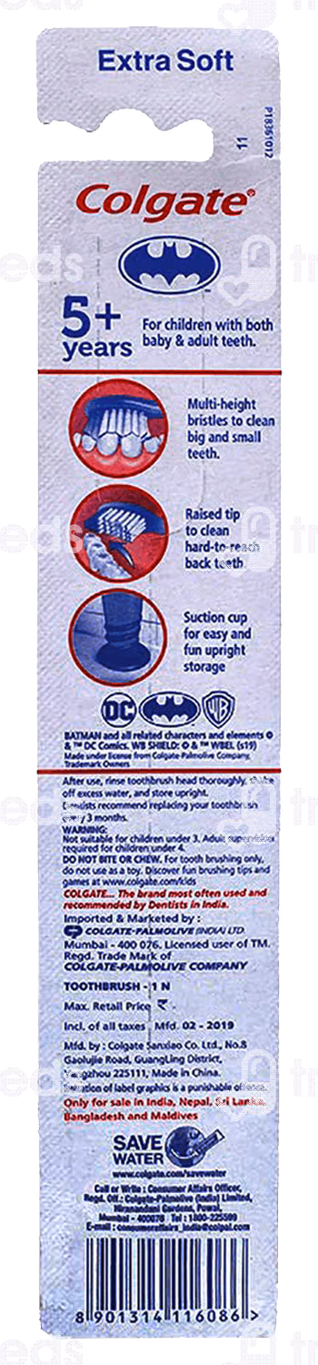Colgate Kids Batman 5+ Years Extra Soft Toothbrush 1