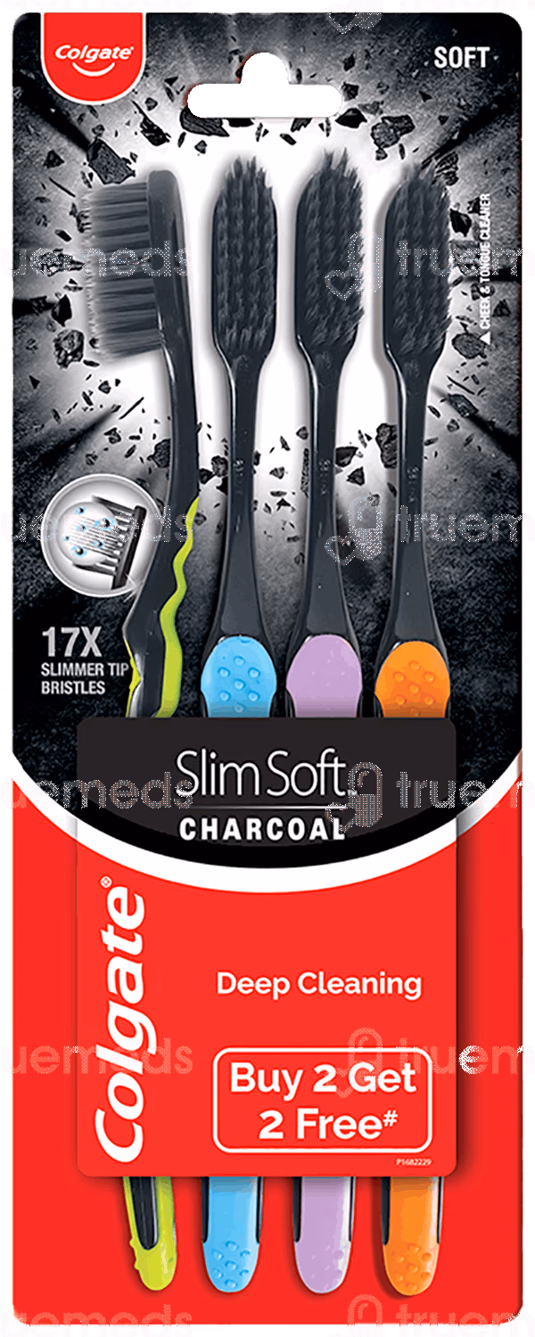 Colgate Slim Soft Charcoal Toothbrush Buy 2 Get 2 Free