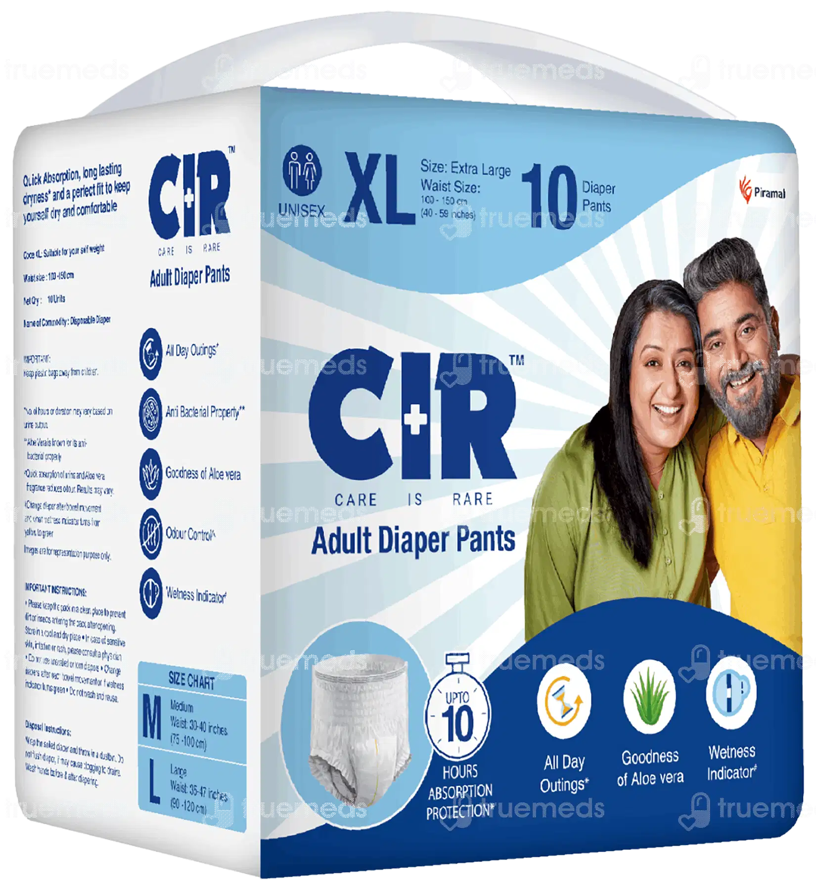 Cir Xl 100-150cm Unisex Adult Diaper Pants 10
