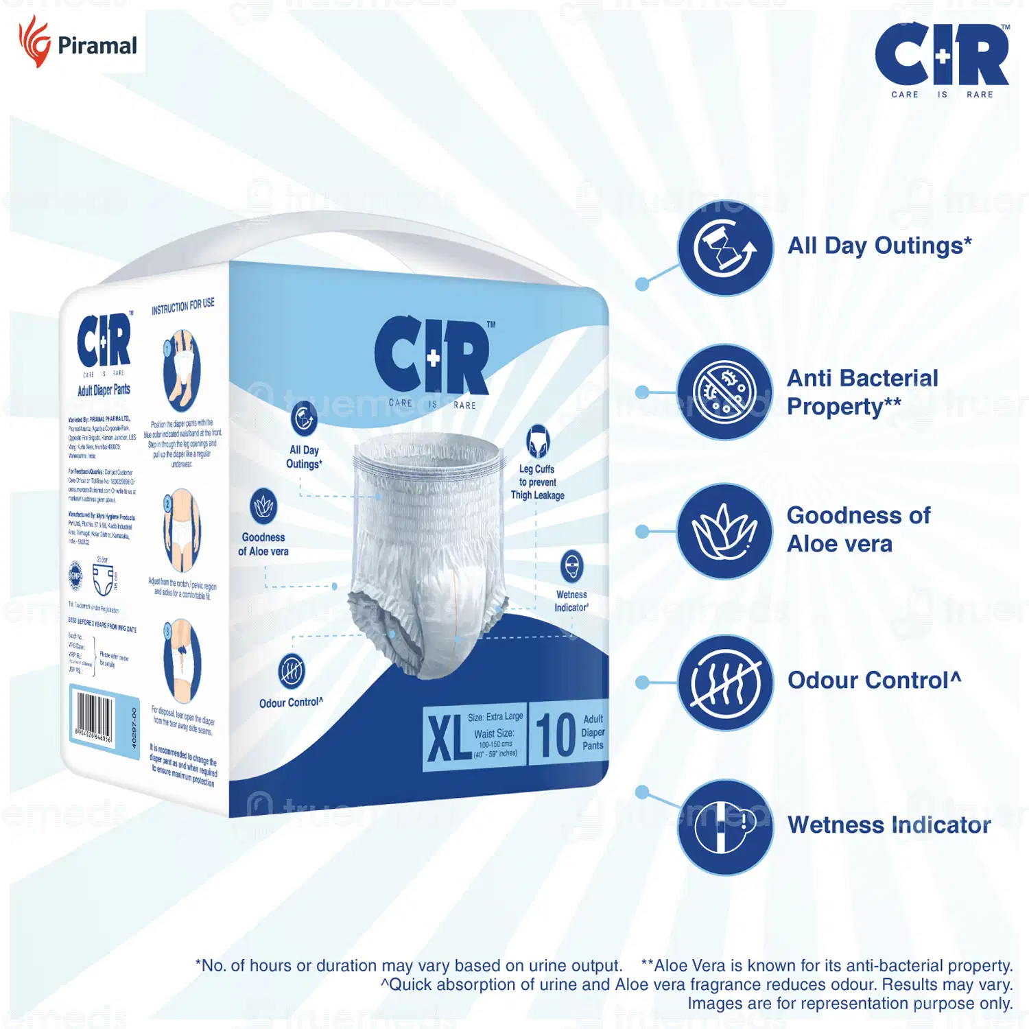 Cir Xl 100-150cm Unisex Adult Diaper Pants 10