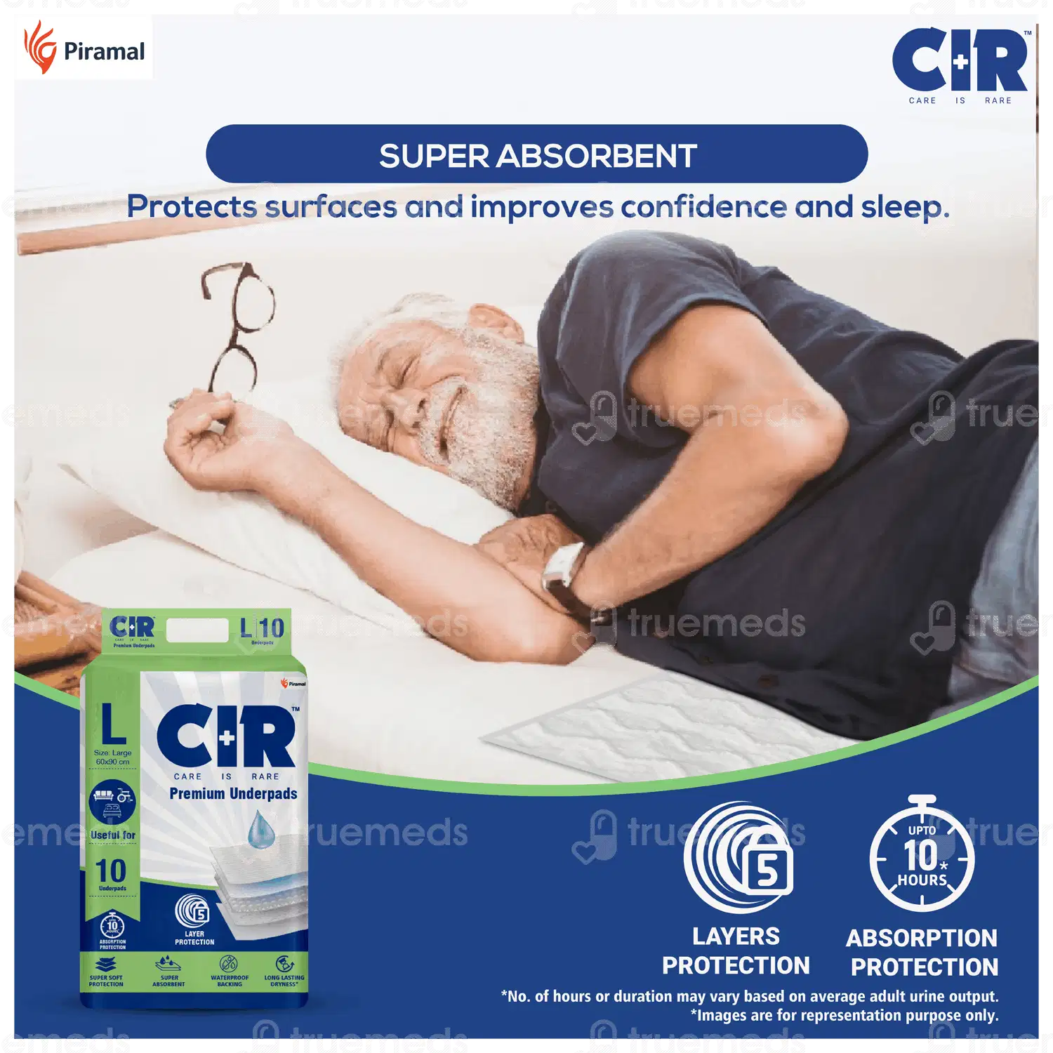 Cir Premium L 60x90cm Underpads 10